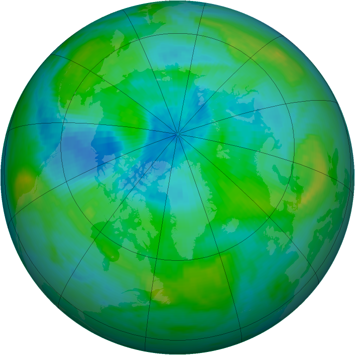 Arctic ozone map for 08 September 1985